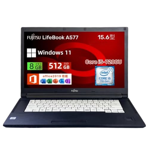 富士通ノートパソコンA577/S i5 第7世代　OS.Office有り 富士通 ノートPC A577/15.6型フルHD/Win 11 Pro/MS Office 2019